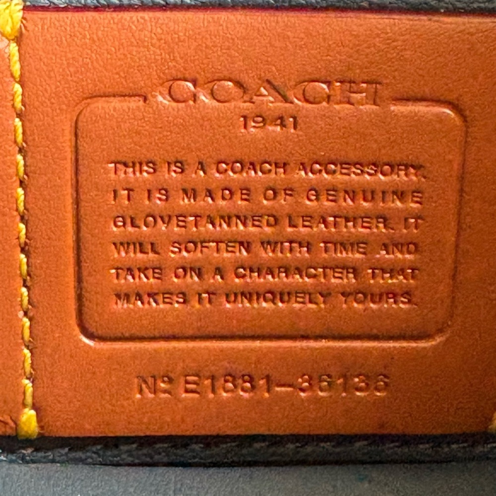 SOLD Coach 1941 Blue Colorblock Clutch Wristlet Glovetanned Gunmetal - Picture 11 of 12